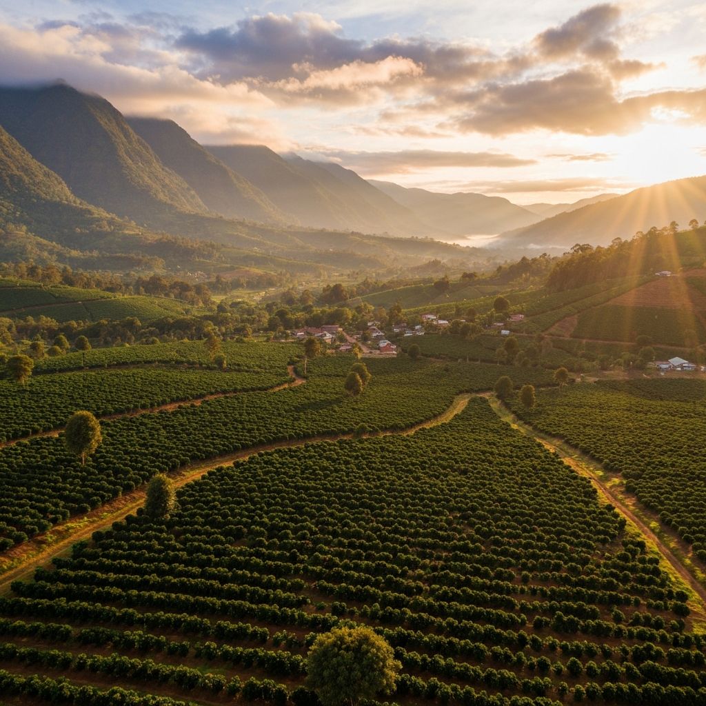 African coffee farm landscape